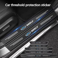 3D Carbon Fiber Car Sticker Auto Door Sill Side DIY Paste Protector Strip For geely emgrand ec7 ec8 ck atlas ck2 ck3 gt gc9
