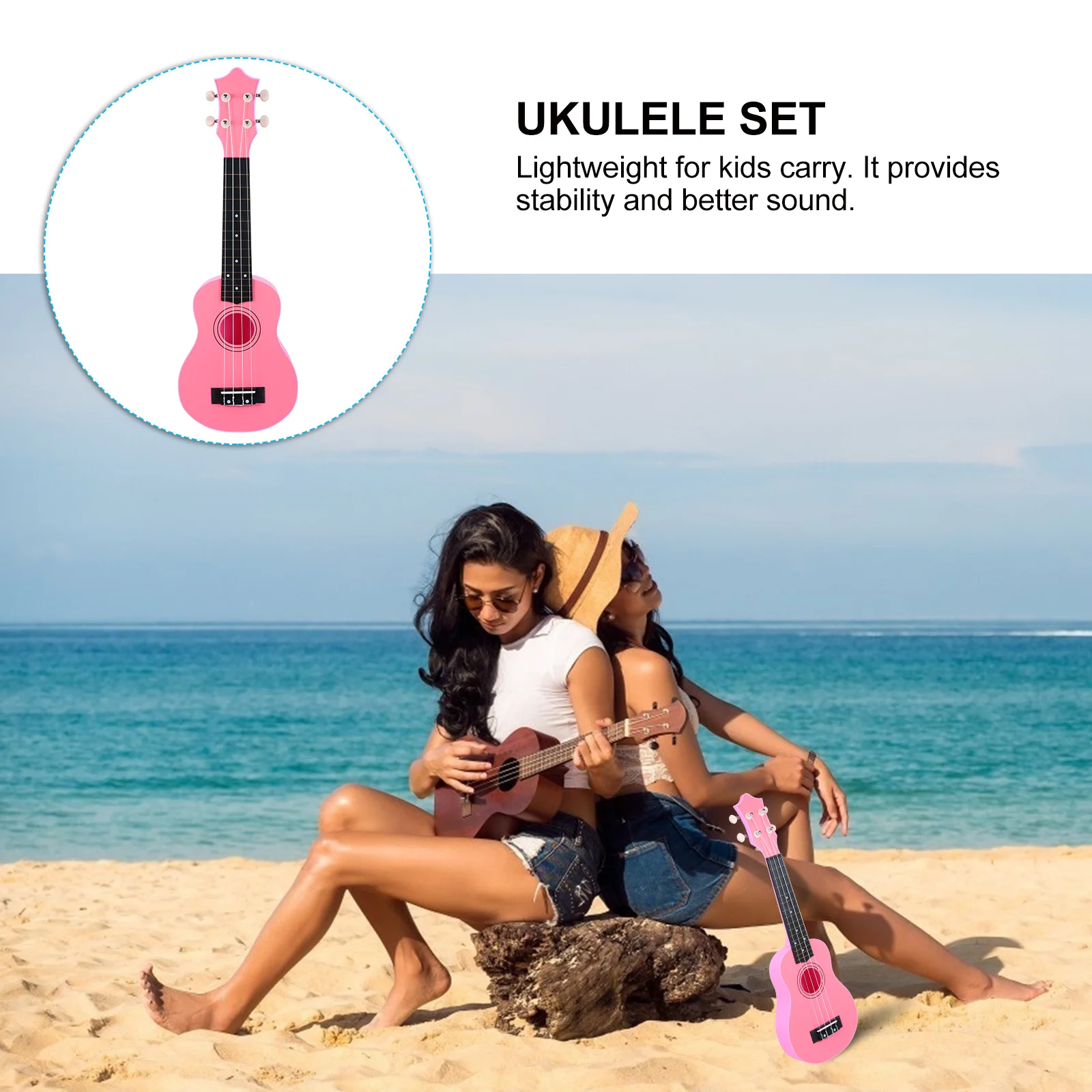 

1Set Ukulele Set Professional 12 Inches Beginner Acoustic Small Guitar Musical Instrument for Kids Women Men Ukulele Set