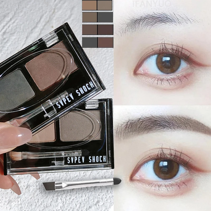2色アイブロウパウダーシャドウ 防水・防汗 立体的な眉の形 自然で長持ちするアイブロウパウダー