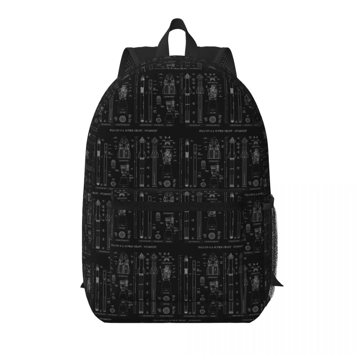 SPACEX Falcon 9 And Super Heavy Starship Student Backpack School Bag Hiking Travel Daypack for Boys Girls Bookbag Shoulder Bags