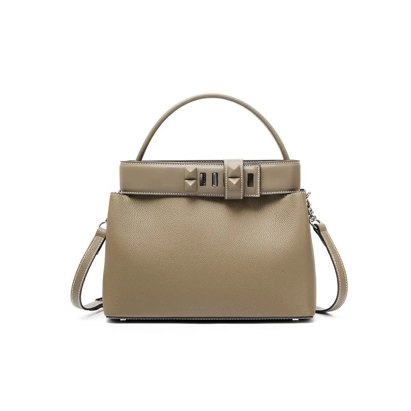 

New women's single-shoulder bag, niche design sense crossbody bag, genuine leather versatile handbag, simple and casual bag