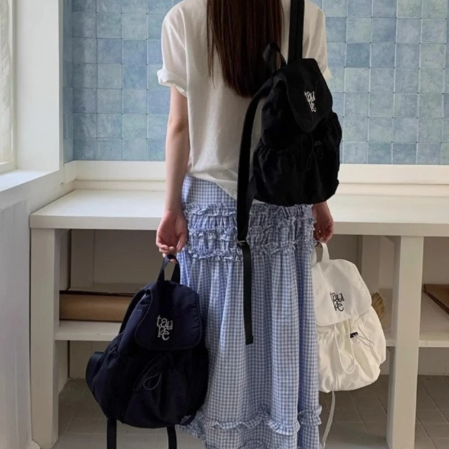 

Summer new fashion niche shoulder bag casual versatile simple daily college students commuting large capacity female schoolbag