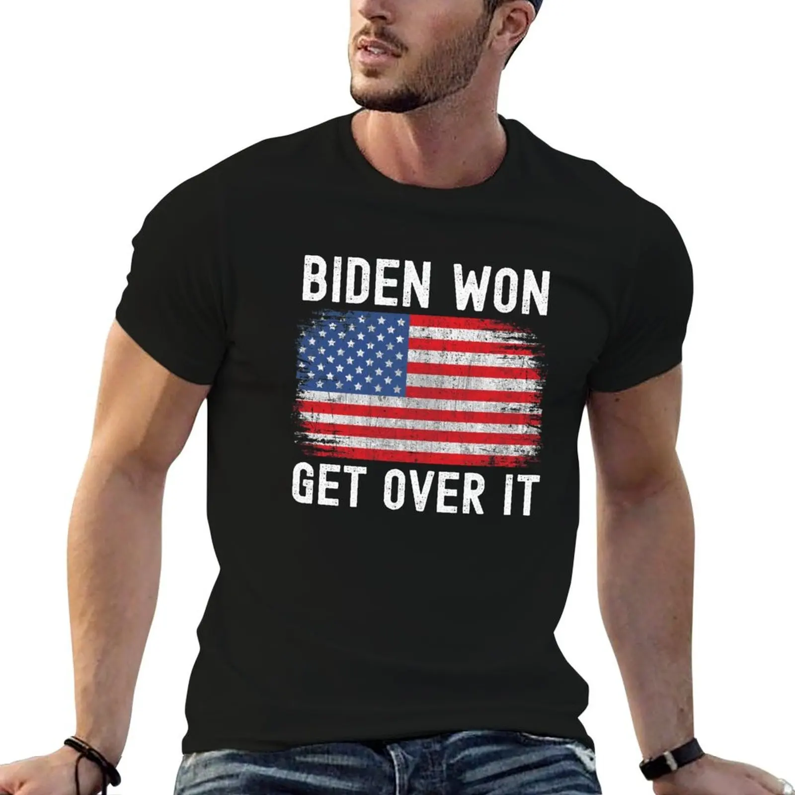 

Biden Won Get Over It - Biden Victory T-Shirt cotton t shirt man t shirts for man graphic vintage T-Shirt