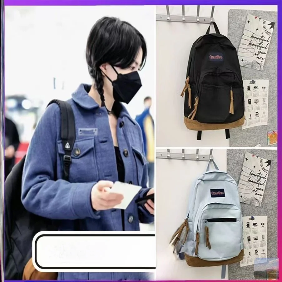 

ex Wang Fei Bapa College Student Sle Simple Faion Couple Bapa Large Capaci Waterproof Polyester Material