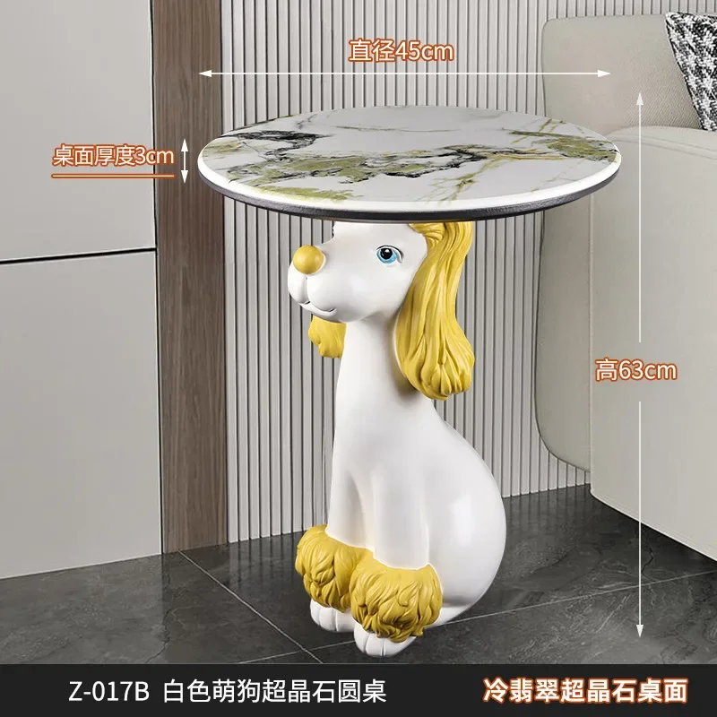 C006B Unique Animal Dog Cartoon Coffee Table Art Sculpture Outdoor Weatherproof Art Furniture Luxury Tea Coffee Side Table Dex