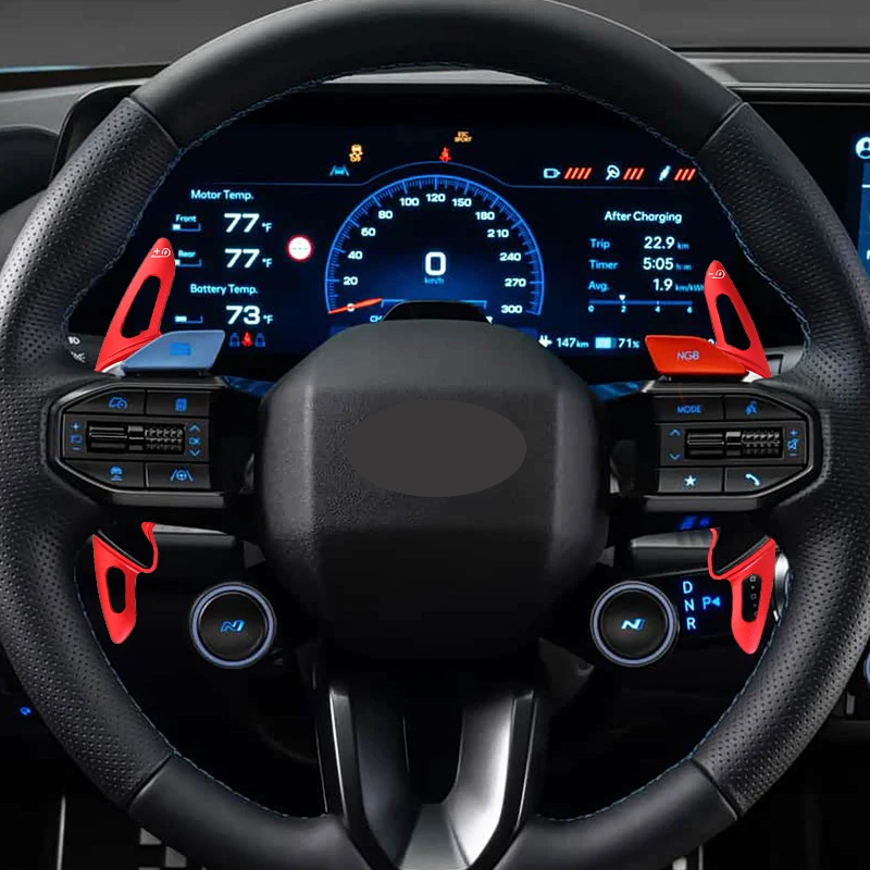 عجلة توجيه سيارة سبائك الألومنيوم التحول المجاذيف لشركة هيونداي أيونيك 5N 6N 2024 2025 2026 قطع غيار السيارات الديكور #2