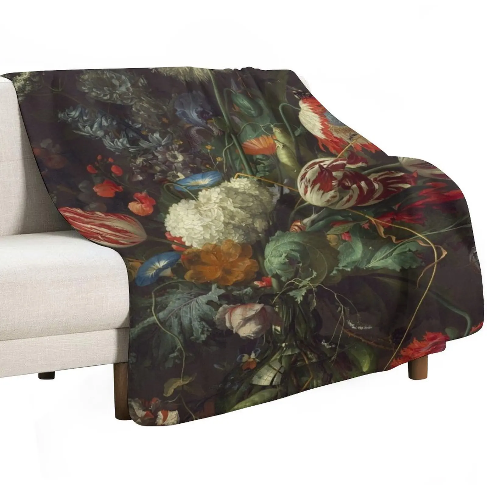 Jan Davidsz de Heem - Vase of Flowers (1645) Throw Blanket funny gift Flannels for sofa wednesday Plaid Flannel Blankets