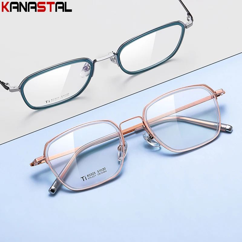 Lunettes de lecture en titane pour hommes et femmes, verres optiques, lunettes de myopie, blocage de la lumière bleue, cadre de lunettes d'ordinateur, CR39