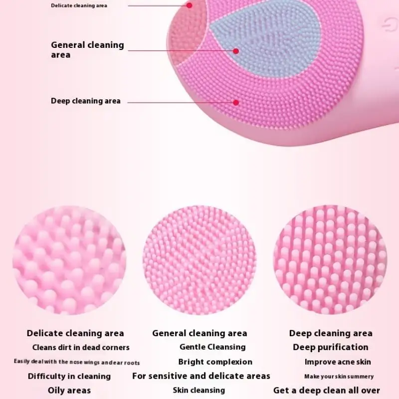 Wodoodporna szczoteczka do oczyszczania twarzy dla kobiet i mężczyzn, ładowalna elektryczna szczoteczka do peelingu i oczyszczania twarzy.