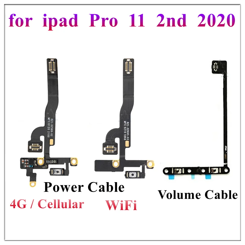 1Pcs Power On Off Button Switch Control Flex Cable Compatible for IPad Pro 11 Inch 2nd Gen 2020 Volume Cable Replacement Parts
