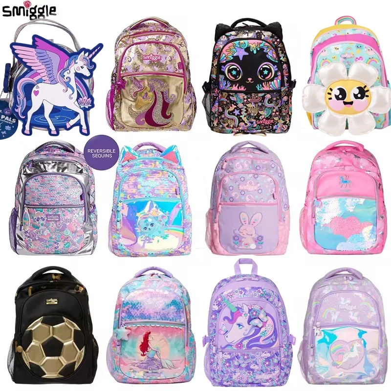 In Stock Smiggle Little Mermaid Primary School Bag Boys Girls Children Large Capacity Double Shoulder Lightweight Backpack