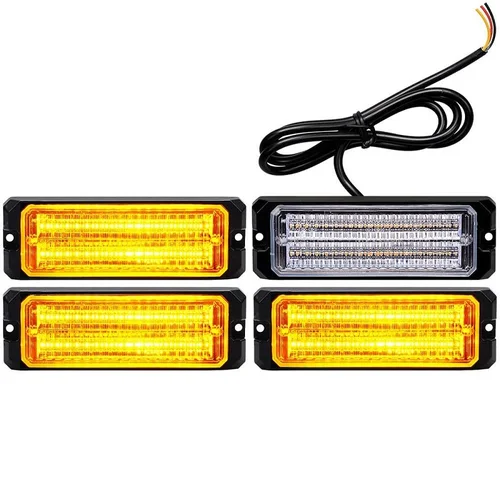 1/4 Uds impermeable Surfacemount 96W 32-LED 12V-24V coche SUV Van camión barra de luz estroboscópica de emergencia luces Led de advertencia intermitentes