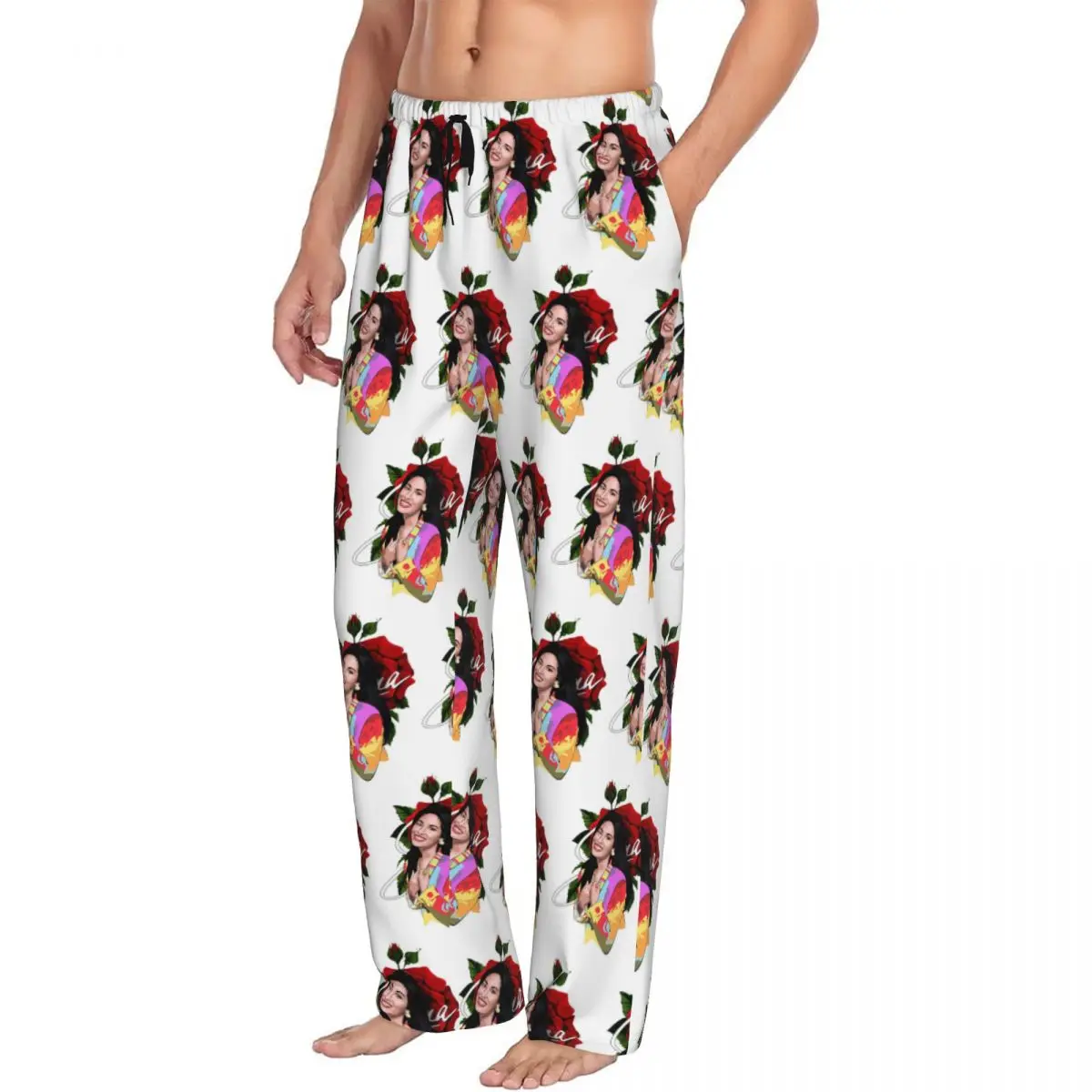 

Custom Selena Quintanilla Vintage Men Pajama Pants Lounge Sleep Sleepwear Bottoms with Pockets