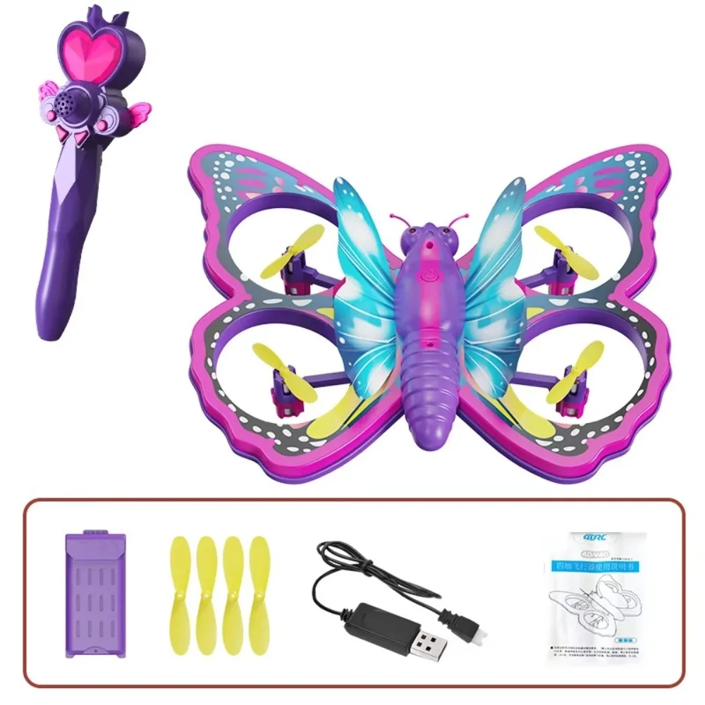 

V40 Glitter Butterfly Quadcopter Gravity Sensing Foam Drone Remote Control Aircraft Airplane Model RC Plane Mini Drone Toy