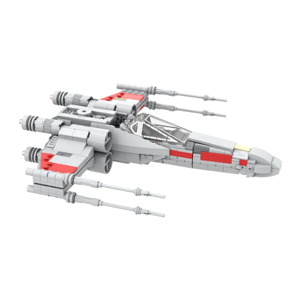 

MOC Space Wars Starfighter Red T65b Model X-Wing Aircraft Set Assembly DIY Children's Toy Adult Collection New Year Gift