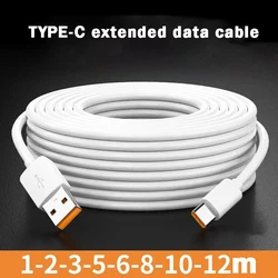 USB C 66W Fast Charge Cable 1M 2M 3M 5M 8M 10M 12M Type C Port Device Universal Data Cable for Huawei Xiaomi Samsung Camera PS5