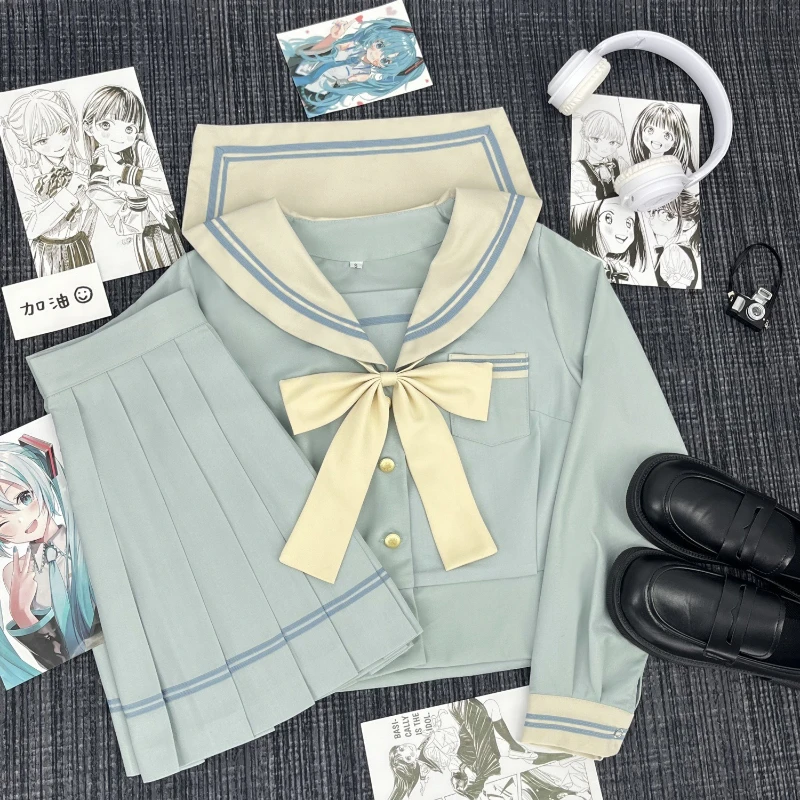 Uniformi JK giapponesi alla moda e confortevoli Uniformi scolastiche Stile Qingxin Ortodosso Marinaio originale Abito dolce e versatile