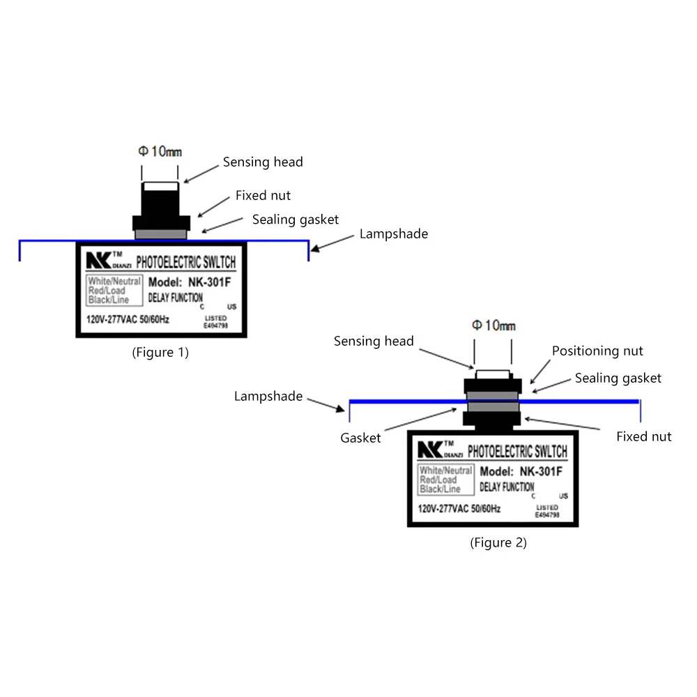 Light Control Switch LED Lamp Light Sensor Dusk To Dawn Sensor Photoelectric Switch AC 120-277V NK-301F Light Photocell Sensor