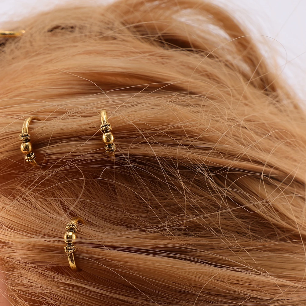 

20pcs Women Fashion Braid Hair Clips Alloy Rings Diy Decorations Sturdy Accessories For Party Bridal Wedding Prom Hair Jewelry
