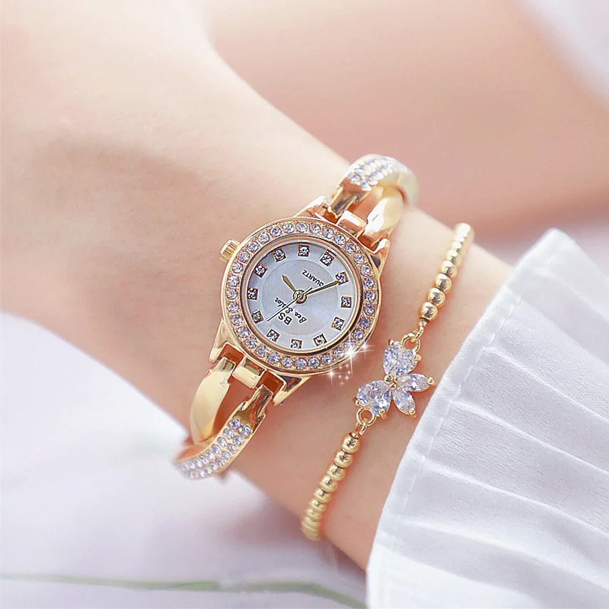 New Hot Ladies Watches Collect Chain Watch Butterfly Cross Full of Diamonds Watch New Wristwatch Luxury Women\'s Watches for Girl