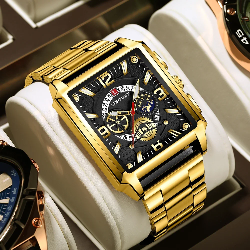 1pc men's new watch with square fashionable dial, suitable for daily wear and holiday gifts