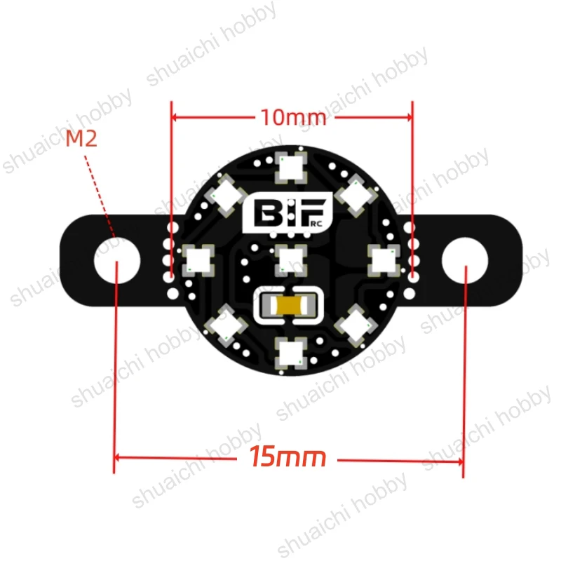 3PCS FPV Drone LED Light Board WS2812 Lamp Bead 3.3-5V Input 15mm Mounting Hole Distance for RC Car DIY Modification Accessories