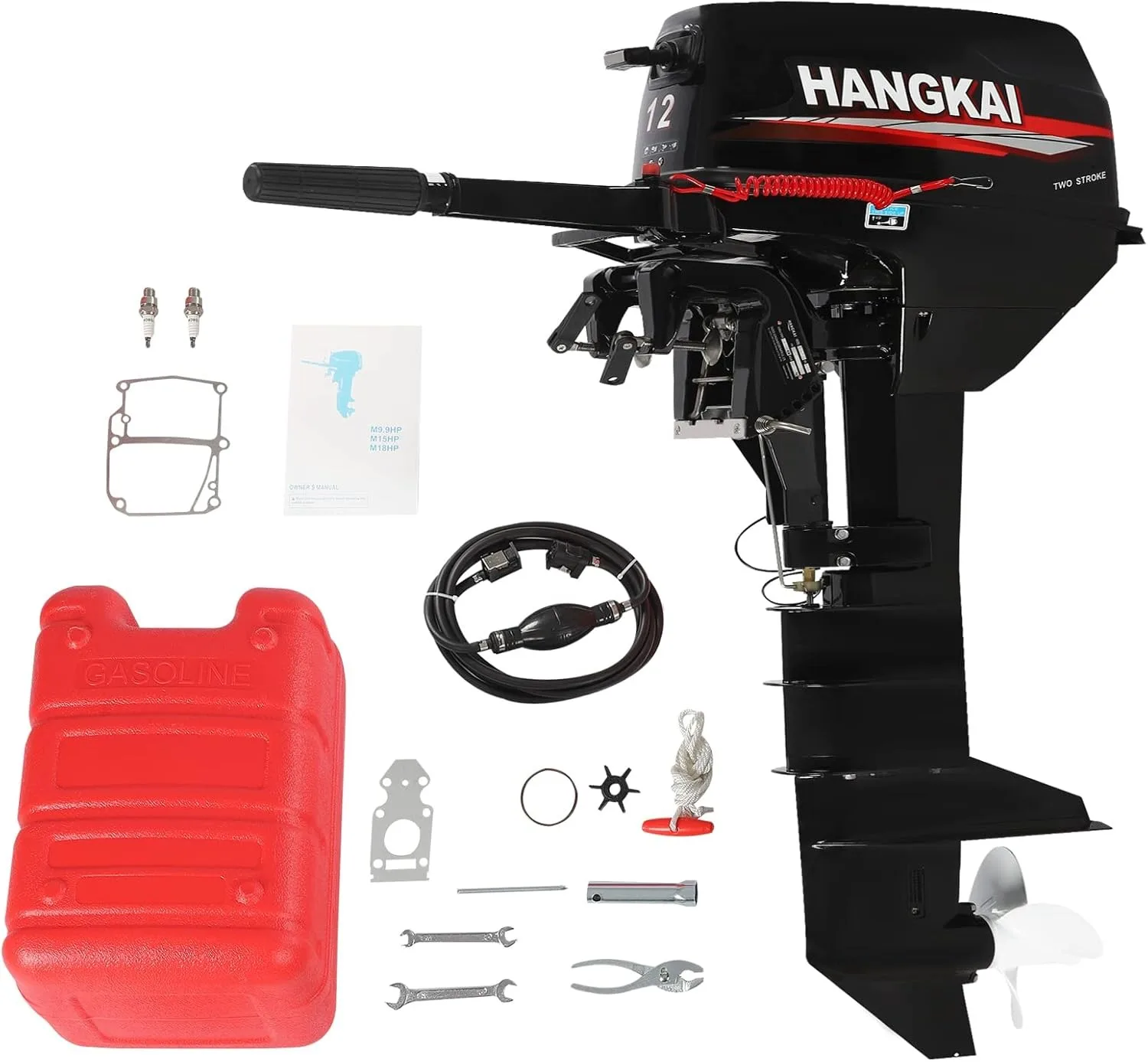 

12HP 2 Stroke Outboard Motor for 169cc Boat Engine Marine Fishing W/Water Cooling System CDI