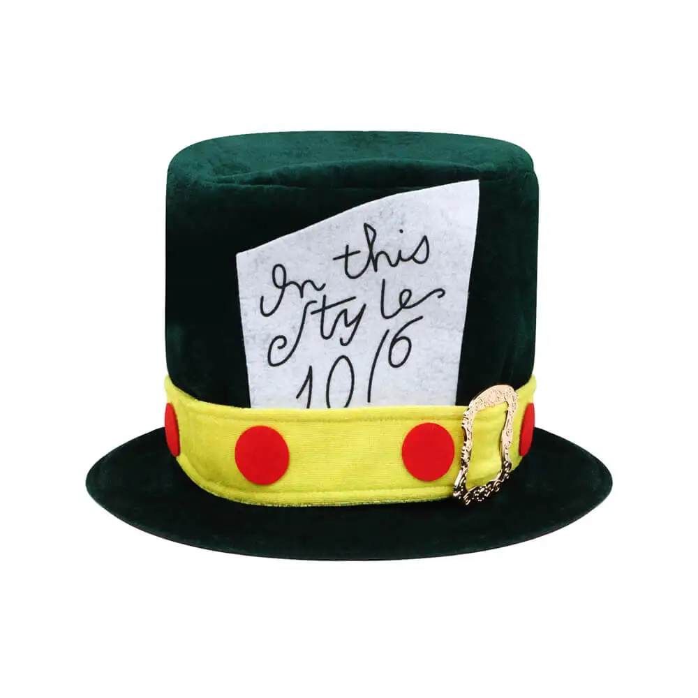Mad Hatter Cosplay Costume Hat Movie Alice in Wonderland Halloween Christmas Theme Party Gifts Props Accessories Adult Takerlama