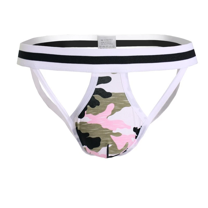 

Cotton Printed Thong for Men Sexy G-string Breathable Low-rise Underwear Comfortable Youth Fashion Bulge Jockstrap Panties
