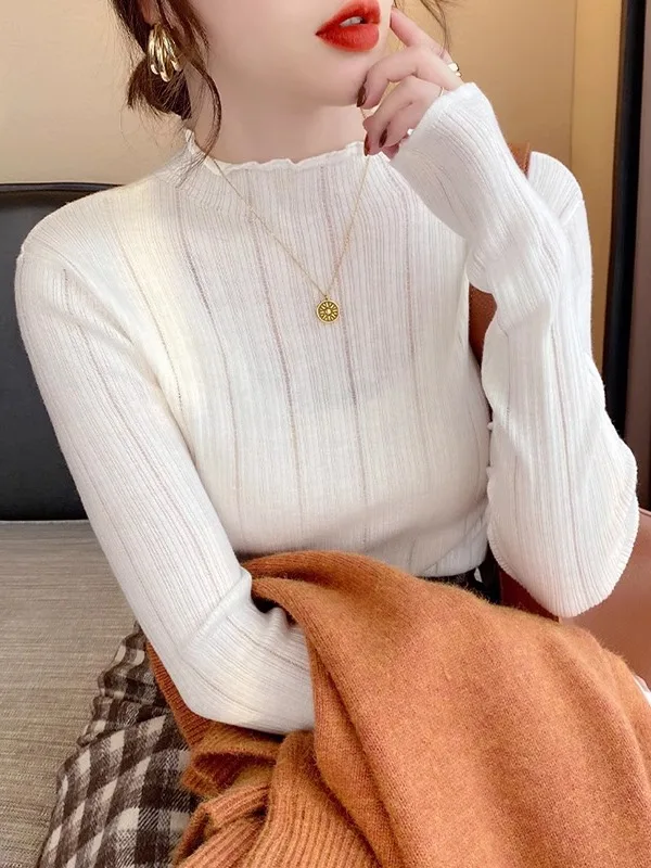 

Sli f High Ne Knit Sweater Women's Faion Autumn Winter 2025 New Small Size Inner Wear Base irt Commute Sle Sli...