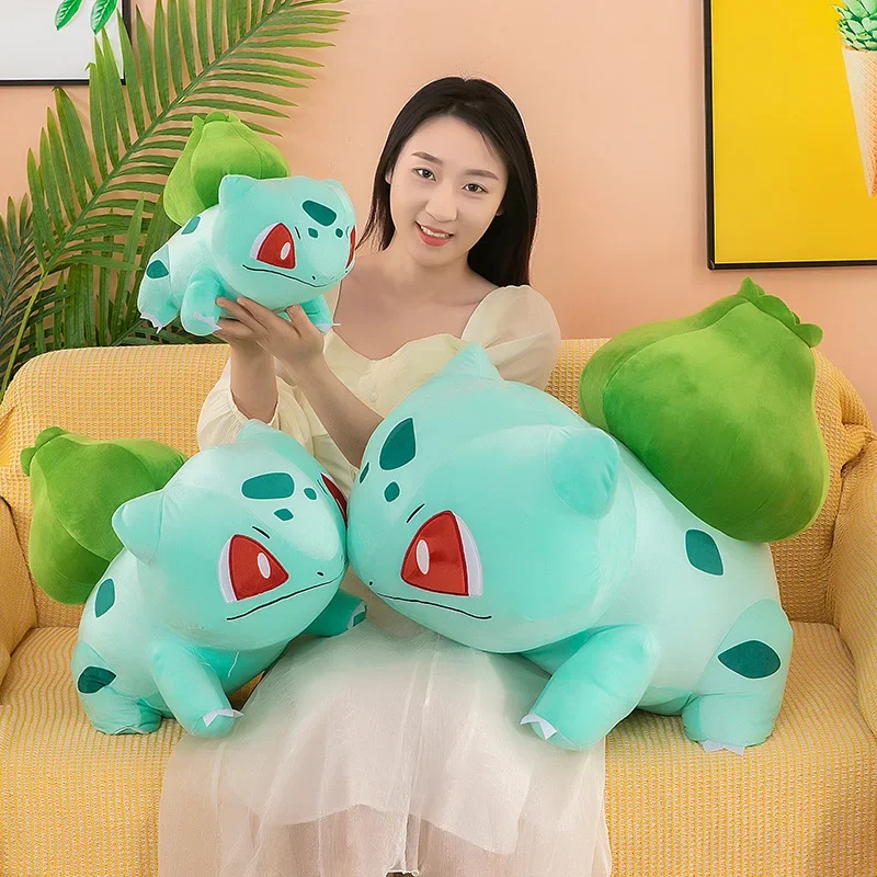 20-60CM Giant Bulbasaur Plush Toy Cartoon Anime Stuffed Doll Cute Soft Throw Pillow Kawaii Home Decor Children's Birthday Gifts