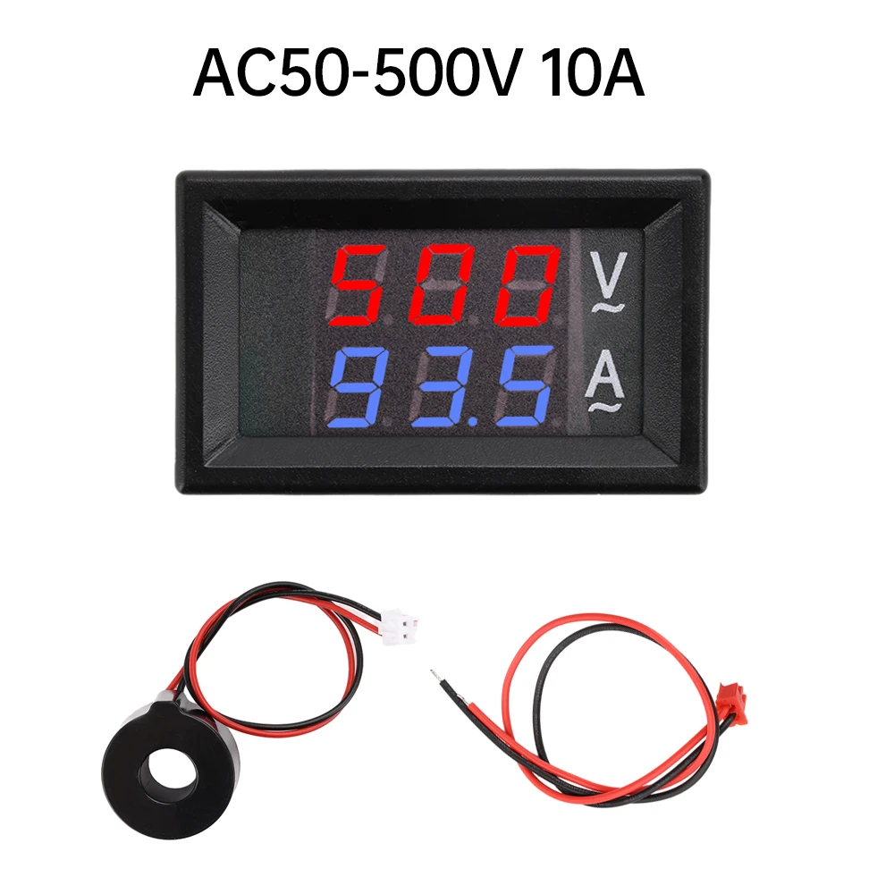 AC 220V 10A 50A 100A Dual Display Voltage Current Meter LED Voltmeter Ammeter Tester Detector With Transformer Detector Tester