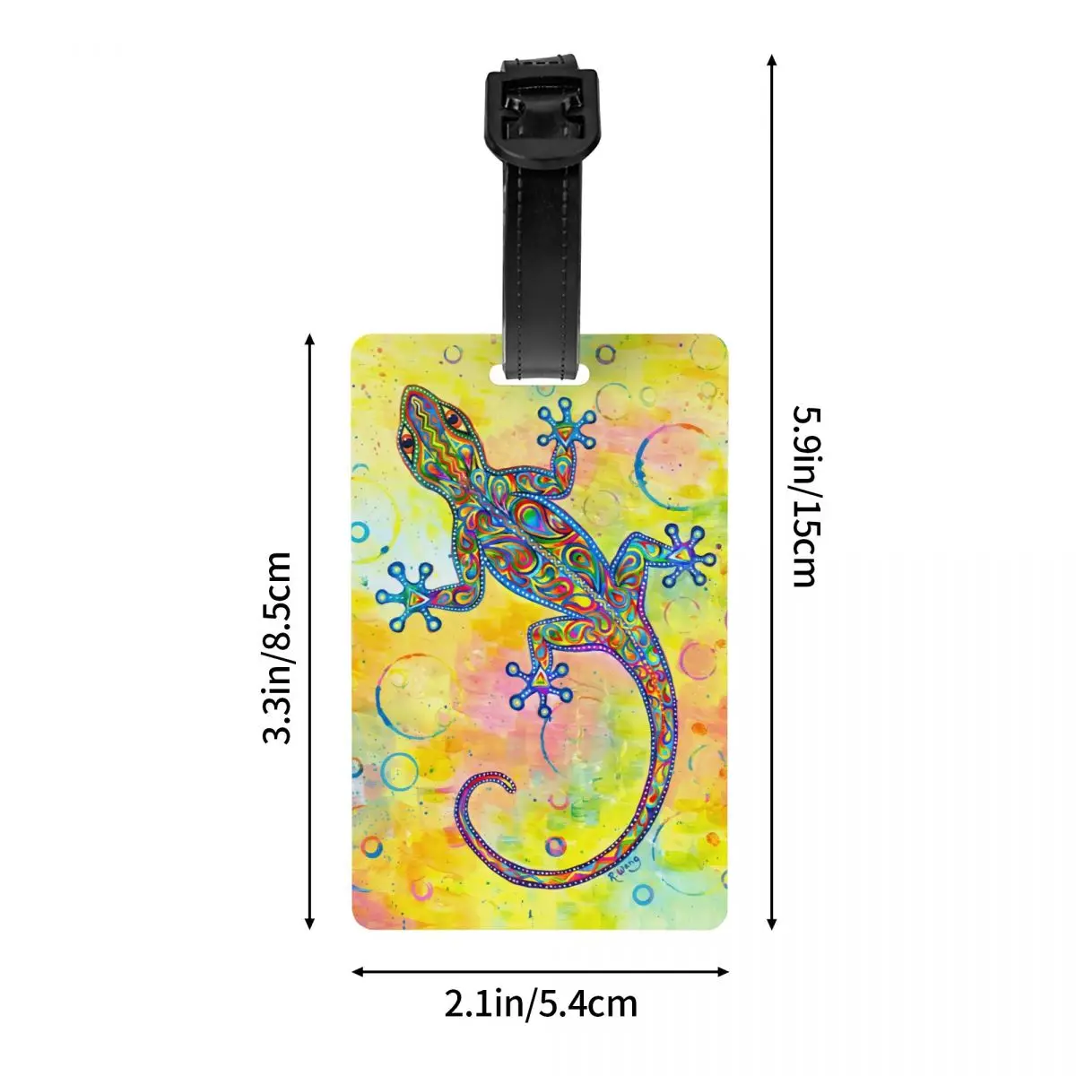 Custom Gecko Psychedelic Paisley Lizard แท็กกระเป๋าเดินทางกระเป๋าเดินทางสัมภาระความเป็นส่วนตัว Cover ID Label