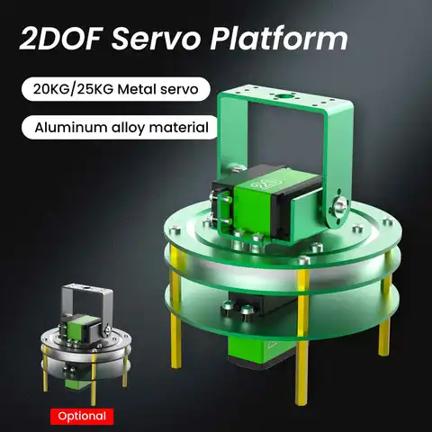 Yahboom 2DOF 전기 플랫폼 알루미늄 합금, 20KG/25KG 금속 서보, 산업용 딥 그루브 볼 베어링, 로봇 자동차용