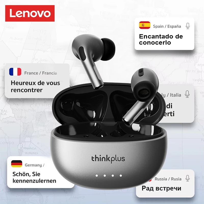 [AI Earphone]Translator Lenovo LP5 Pro AI Wireless Bluetooth Earphone AI Headphones For Office&Travel Sports Waterproof Headset