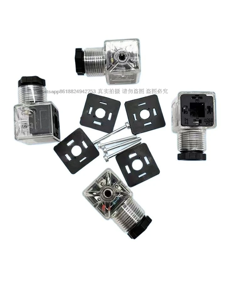 

Hydraulic Solenoid Coil Valve Plug AC220V AC110V DC24V DC12V Coil with Lamp Plug Electromagnet Led Indicator