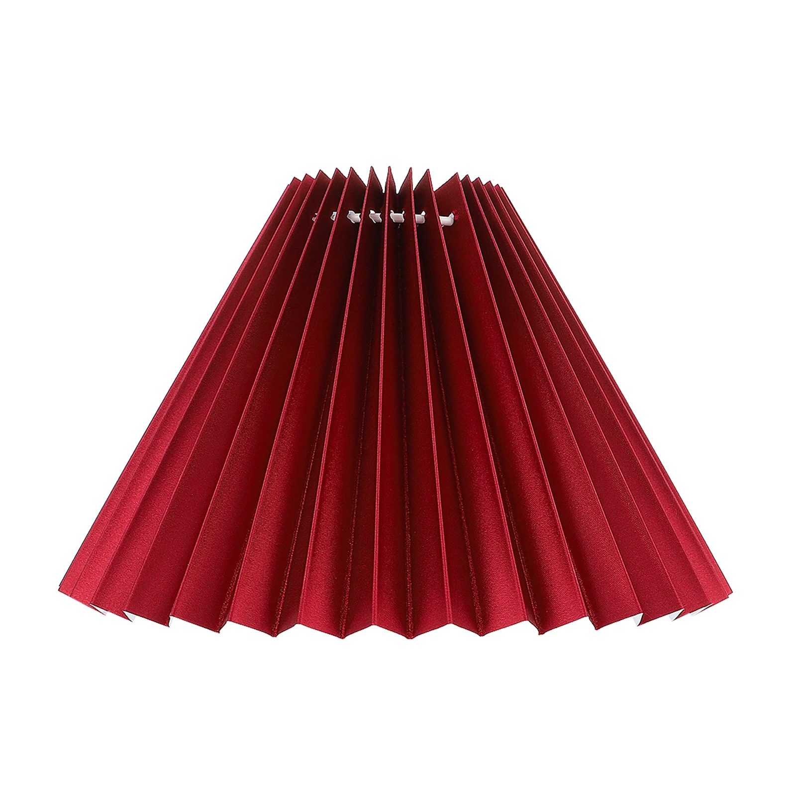 

Pleated Lampshade Table Light Cover E27 Burgundy Cloth Craft Decorative Warm Atmosphere Lamp Decor Accessory Lighting