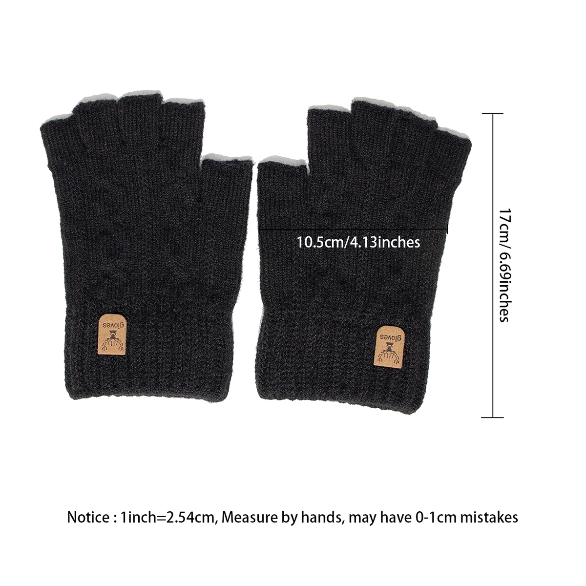 Modische gestrickte Halbfingerhandschuhe, warme Herbst-Winter-Männer-Frauen-Freizeithandschuhe zum Schreiben oder Touchscreen arbeiten