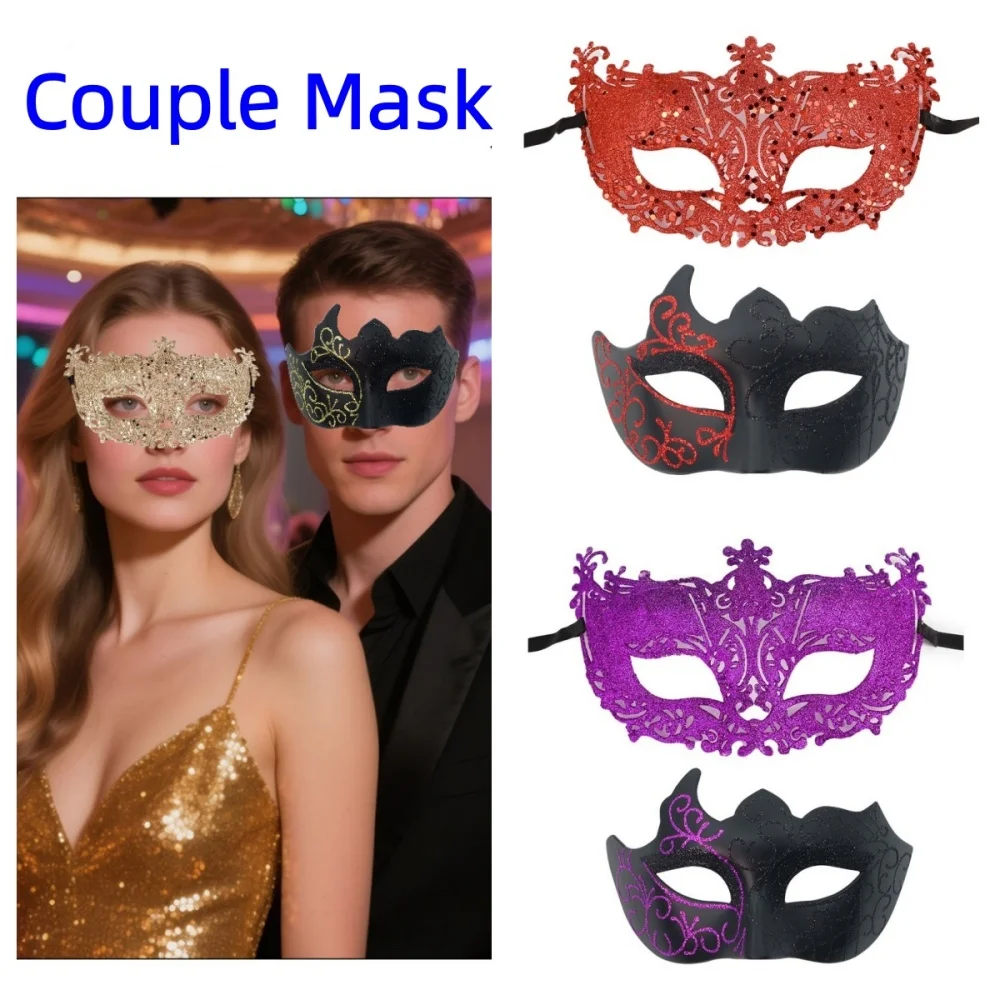 2PCS/set Couple Masks Venetian Masquerade Party Painted Mask Eye Mask Performance Dance Carnival Party Costume Cosplay Props
