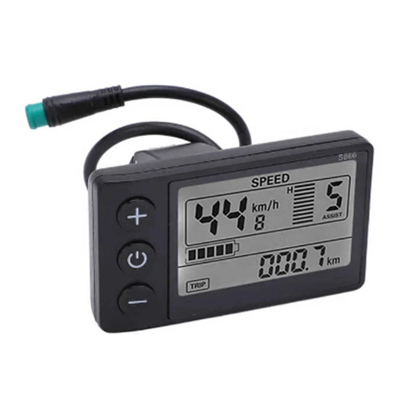 24V 36V 48V 60V Waterproof LCD Display S866 Controller Panel Dashboard Electric Bike Display for Electric Scooter( 5Pin)