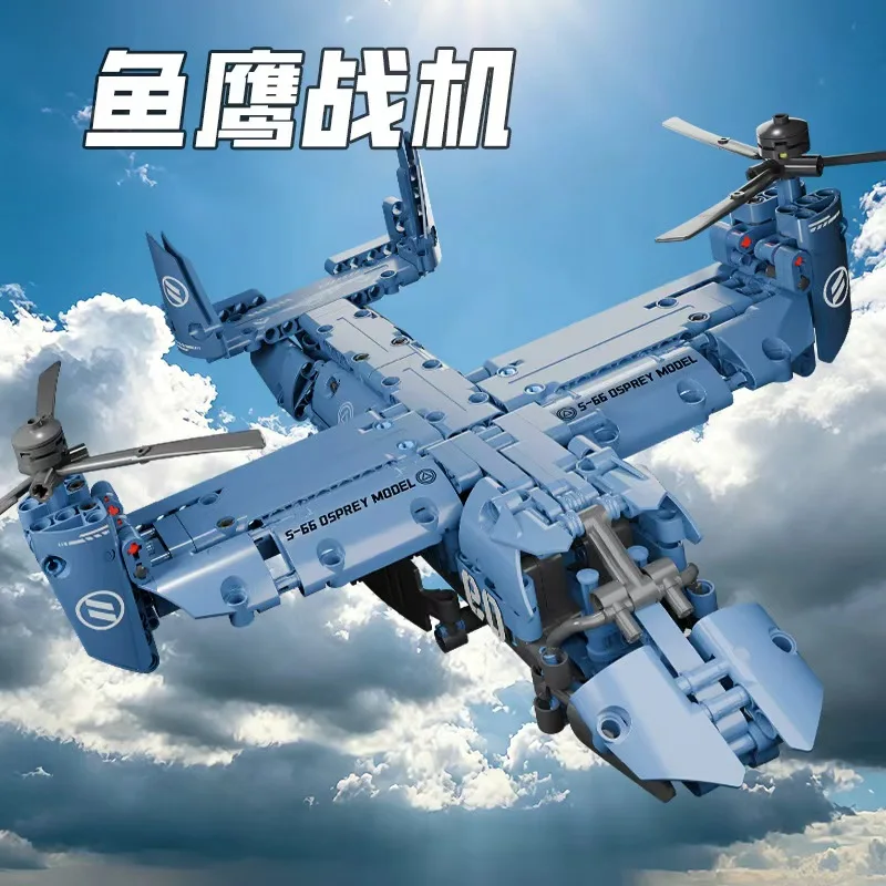 MOC V-22 Tiltrotor Aircraft Helicopter Building Block Children Military Airplane Model Bricks Toy Home Decor.