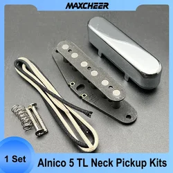 [Pickup DIY Kits] Alnico 5 TL Neck Pickup Kits- Brass Cover/Fiber Bobbin/Alnico V Pole Piece/Waxed Cloth Cable for TL Guitar