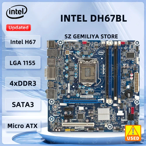 Placa base Intel DH67BL DDR3 32GB 1333 MHz LGA 1155 Placa de escritorio Intel DH67BL PCI-E 2,0 14 × USB2.0 2 × SATA III Micro ATX