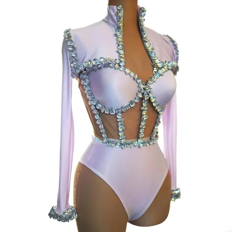 270D Stage Performances Drag Queen Costums Shrugs Crop Tube Top Club Party Outfits