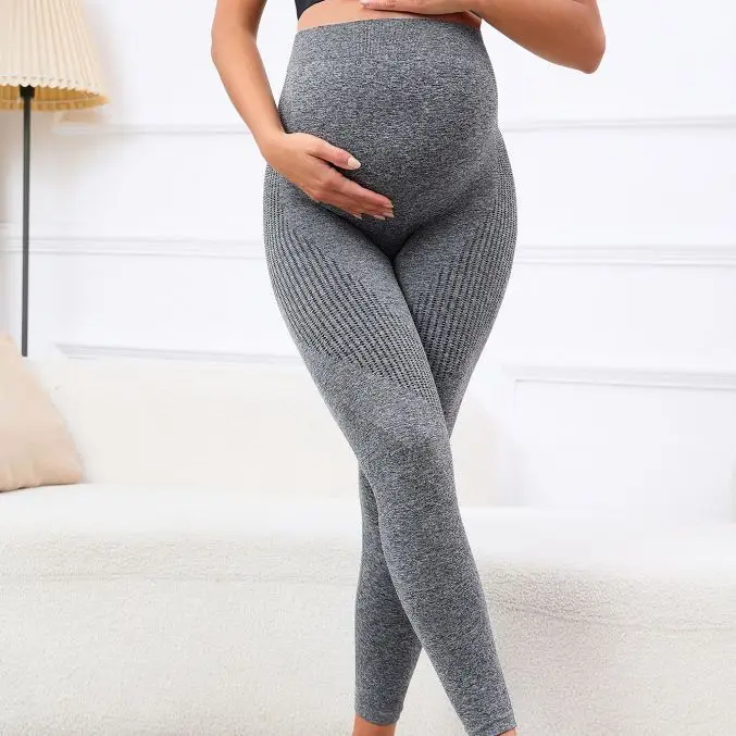 Pregnancy Yoga Pants Pregnant Women's Three-dimensional Belly-supporting High Waist Wrap Skin-friendly Soft Slim-tight Fit