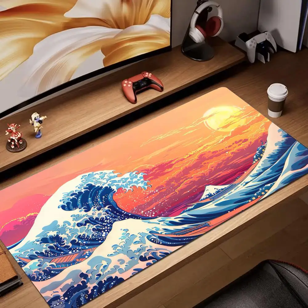 

Ukiyo-e art waves Mouse Pad rubber anti-slip Desk Mat gamer pc accessories Gaming mat keypad expansion mousepad office pad