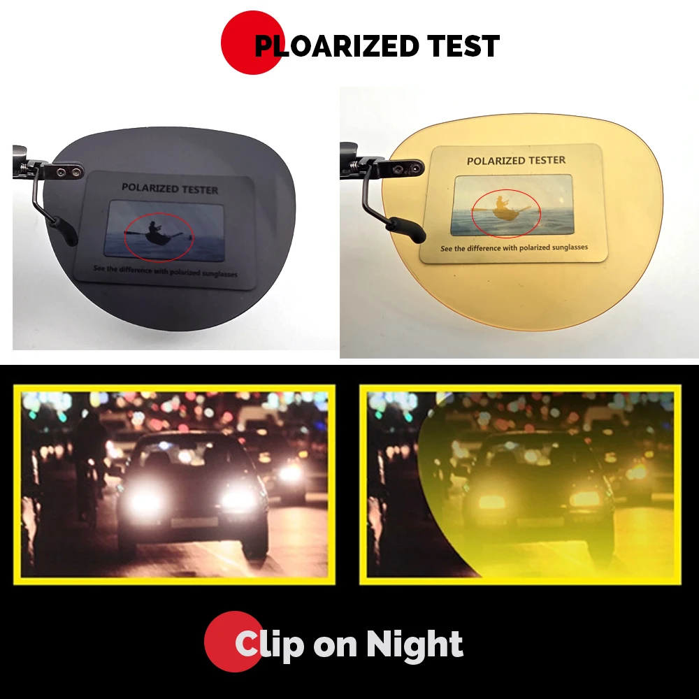 VIVIBEE Clip on Sunglasses Polarized Men Driving Fishing UV400 Oval Night Vision Women Sun Glasses Clips Oversized Goggles