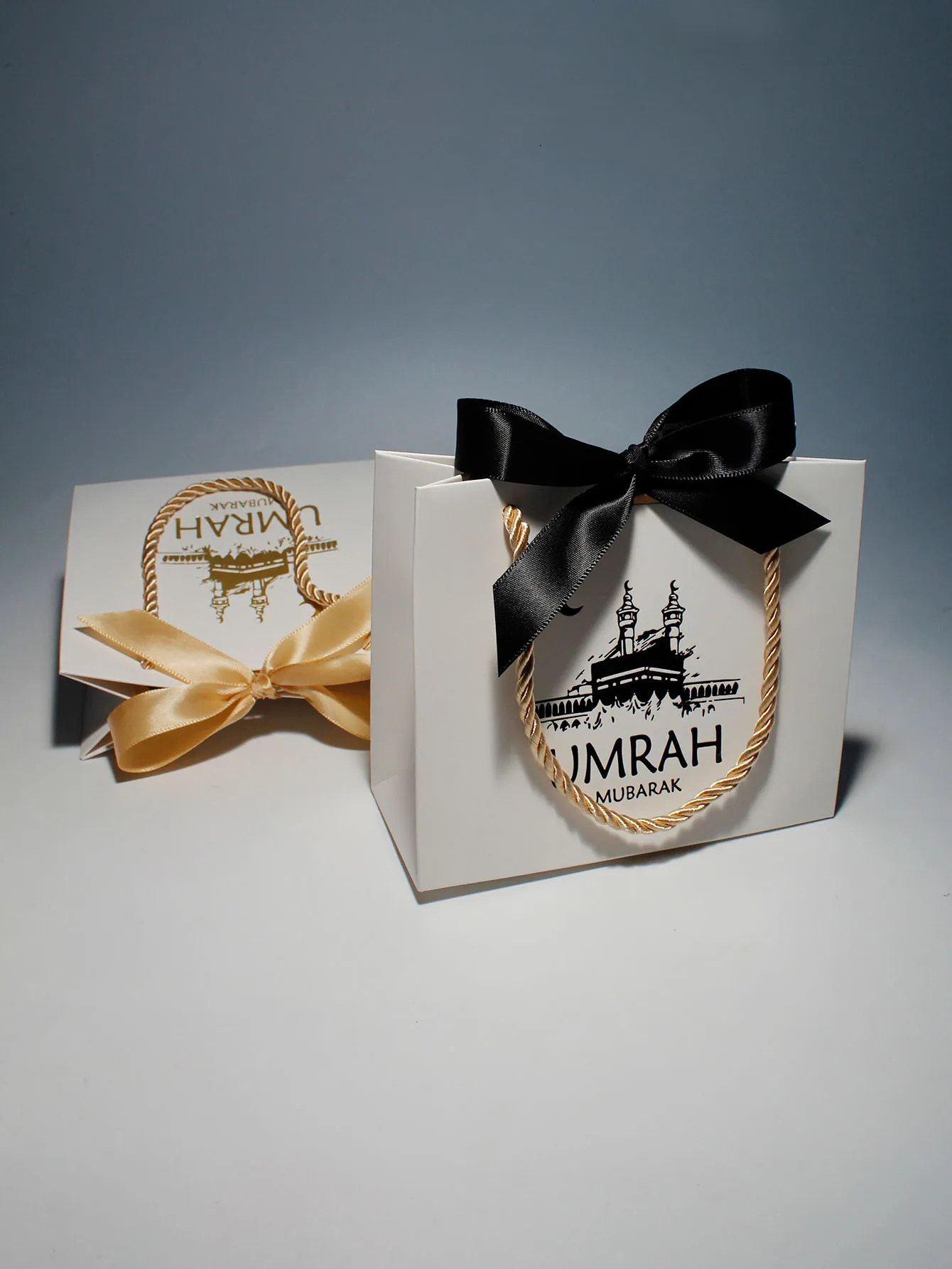 Eid Mubarak Favors Gifts Candy Boxes handbag Muslim Islamic Ramadan Kareem Party Decor，Handheld ribbon candy box ﻿