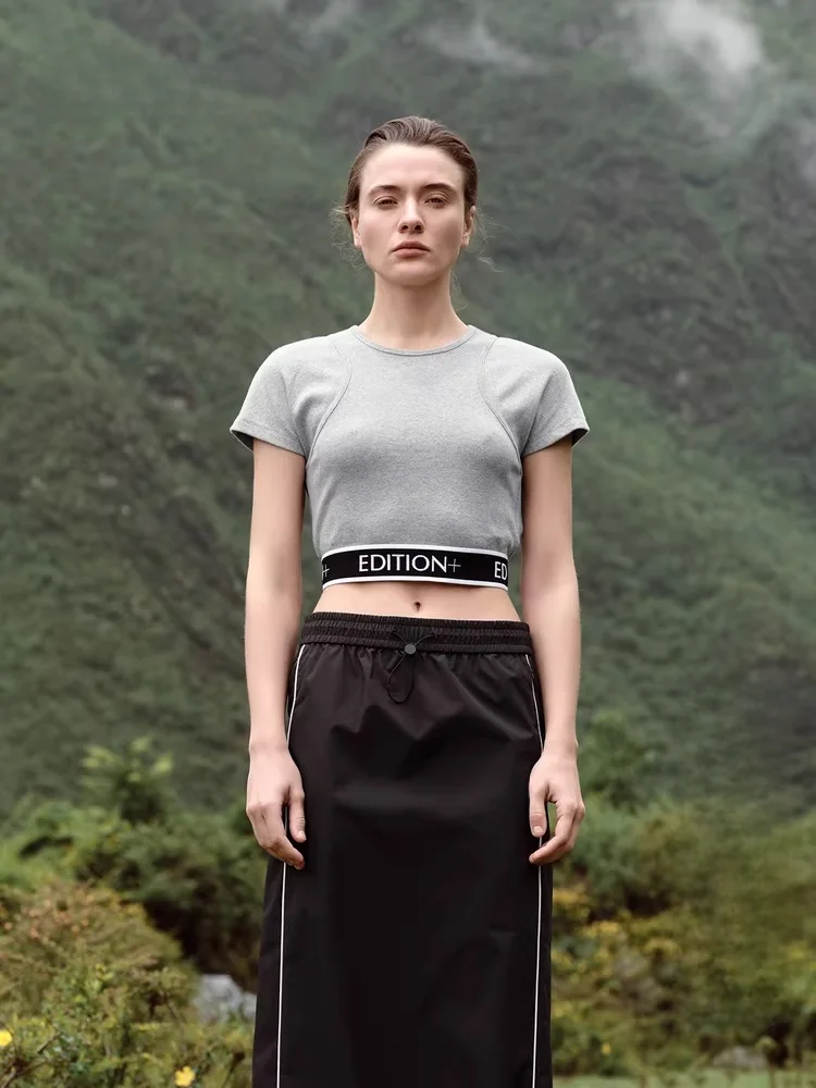 

Издание, осенняя новая футболка Spor ort Sve, круглая, из смеси хлопка, эластичное волокно, легкий удобный женский топ