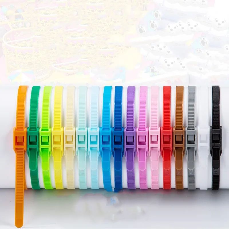 Imagem -02 - Laços de Cabo de Nylon para Crianças Bloqueio Duplo Parque de Diversões Castelo Impertinente Parque Aquático 8x400 mm 40 Bolsas 100 Pcs